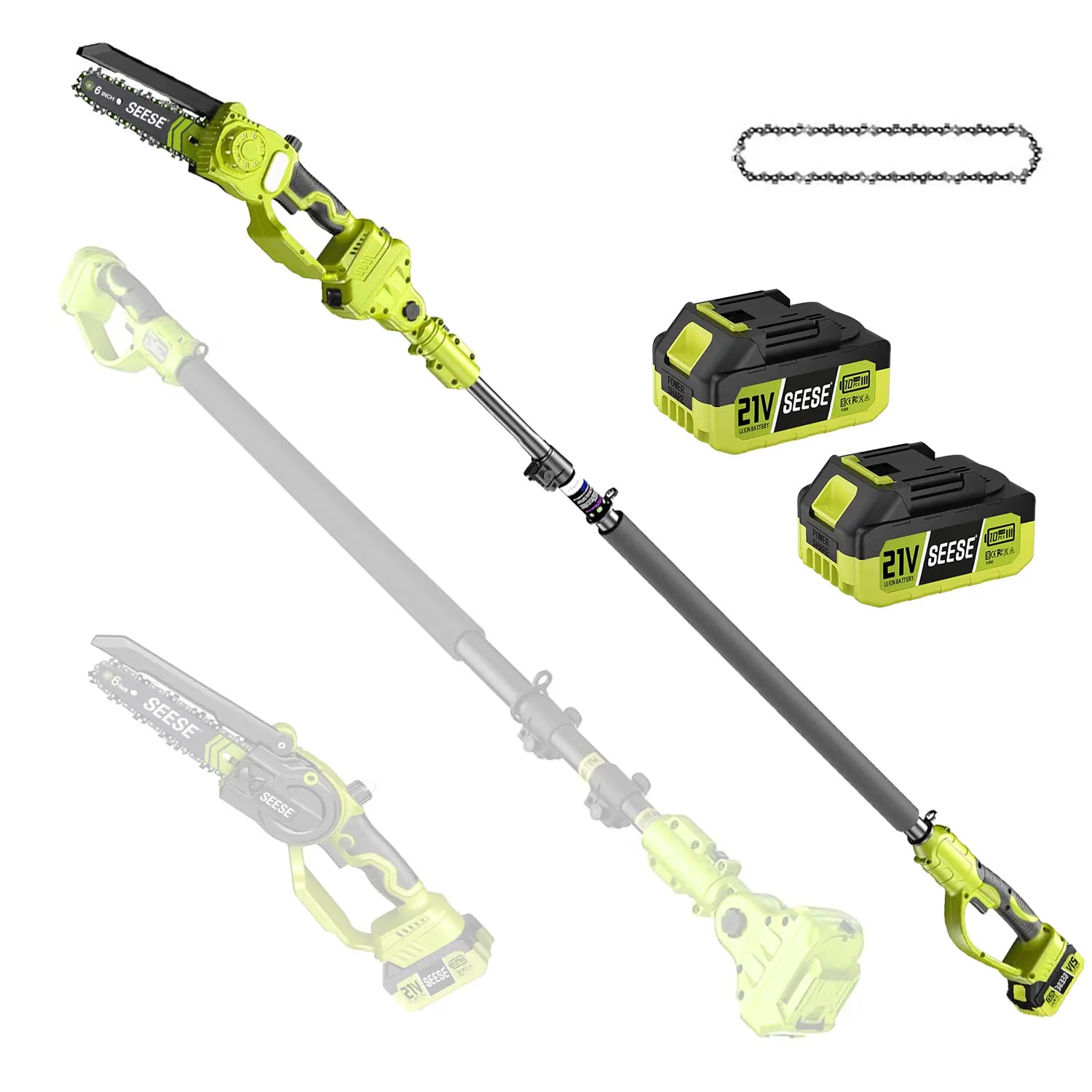 2-in-1 Brushless 8" Mini Chainsaw & Pole Saw, Cordless Tree Pruner